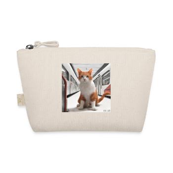 Travel Cat #5 (Train) - Organic Pouch - nature - Front