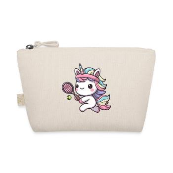 Cute Unicorn as Tennis Tennis Player - Lust - Organic Pouch - nature - Front