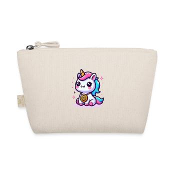 Crypto Cutie: Magical Unicorn with Bitcoin - Bio-Täschchen - Natur - Vorne