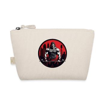 Bodybuilder with barbell hard workout - Organic Pouch - nature - Front