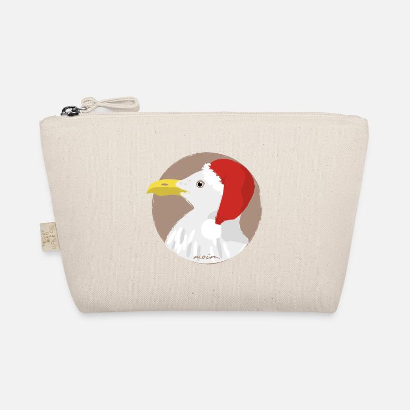 Möwe Weihnachtsmütze - Bio-Täschchen - Natur