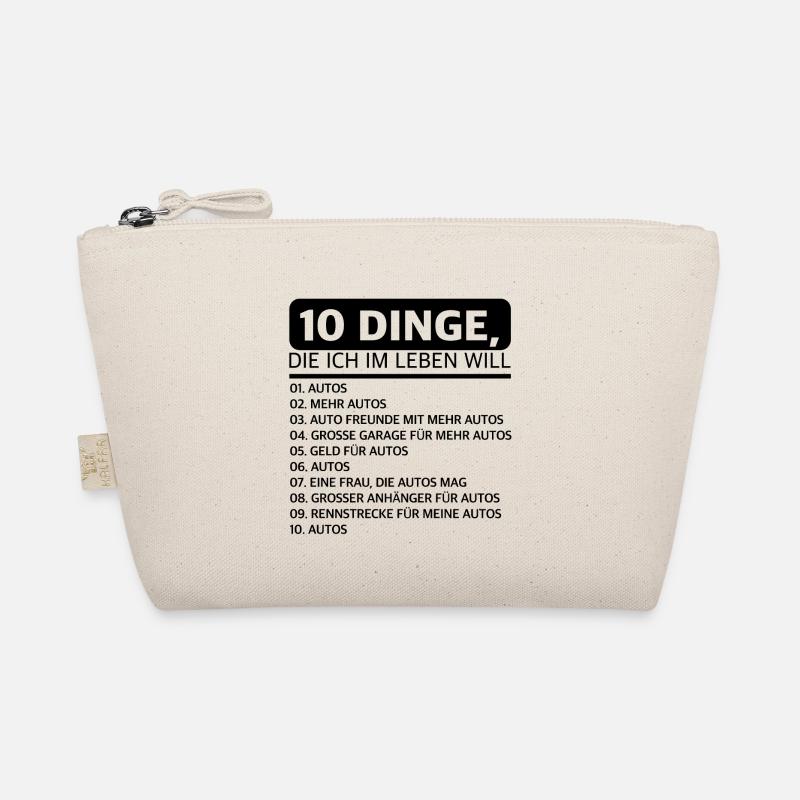 10 Dinge die ich im Leben will, Auto Garage rennen - Bio-Täschchen - Natur