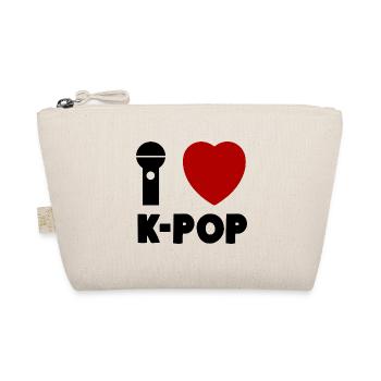 I love K-Pop Karaoke Heart - Organic Pouch - nature - Front