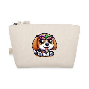 Mardi Gras Beagle : Chien avec masque et perles - Trousse biologique - nature - Devant
