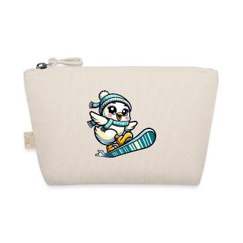 Chicken Chick Snowboard Winter - Organic Pouch - nature - Front