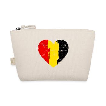 Belgien Herz Flagge - Bio-Täschchen - Natur - Vorne