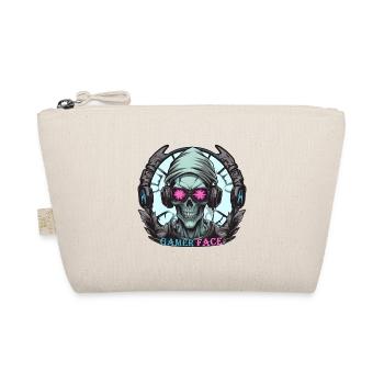 Skull Gamer with Cap, Headset and Sunglasses - Organic Pouch - nature - Front