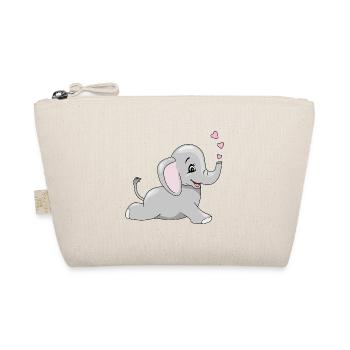 Couché heureux bébé éléphant - Trousse biologique - nature - Devant