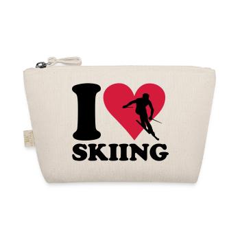 I love Skiing - Ski - Bio-Täschchen - Natur - Vorne