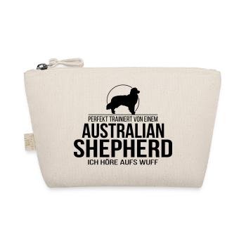 AUSTRALIAN SHEPHERD ich höre aufs wuff Wilsigns - Bio-Täschchen - Natur - Vorne
