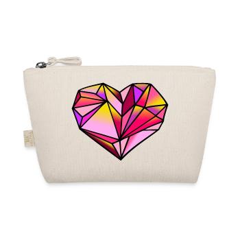 Valentinstag Herz geometrisch - Bio-Täschchen - Natur - Vorne