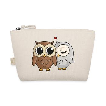 Hiboux de bande dessinée amoureux - Trousse biologique - nature - Devant