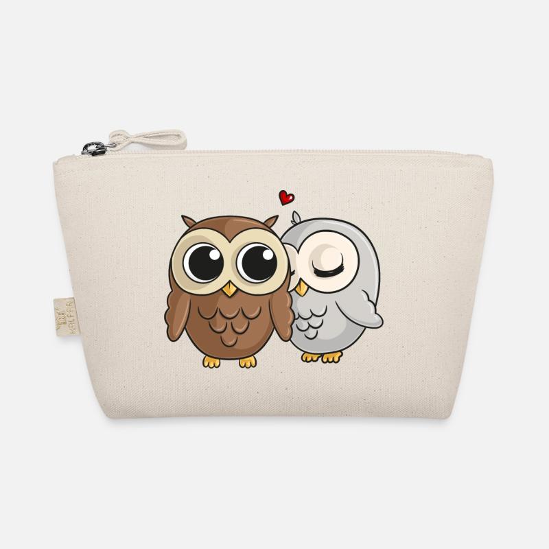 Verliebte Comic Eulen Bio-Täschchen