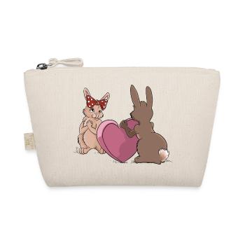 Hare gives away heart - Organic Pouch - nature - Front