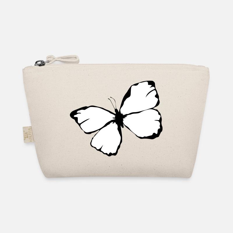Illustrierter Schmetterling Schwarz Weiß Geschenk Bio-Täschchen