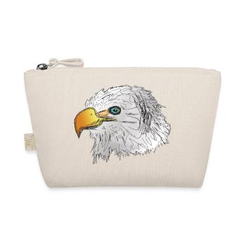Adler Kopf mit Schnabel großer Kopf - Bio-Täschchen - Natur - Vorne