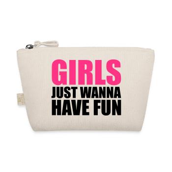 schrift cool design logo girls just wanna have fun - Bio-Täschchen - Natur - Vorne