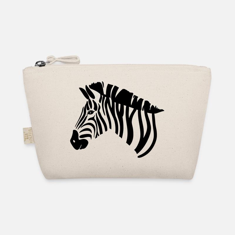 Zebra Head Illustration - Bio-Täschchen - Natur