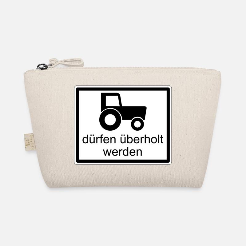 Traktor dürfen überholt werden Schild Straße Bio-Täschchen
