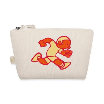 drawing running jogging run funny vintage - Organic Pouch - nature - Front
