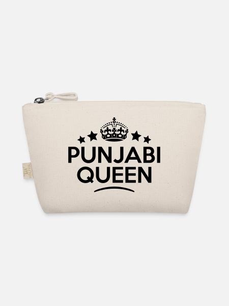 punjabi queen keep calm style copy - Organic Pouch - nature - Front