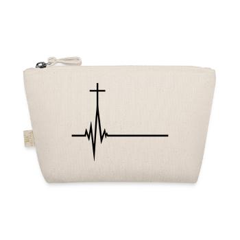 Pulse frequency life pulse beat heart beat jesus c - Organic Pouch - nature - Front