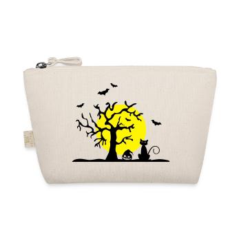 Halloween - Katze und Baum - Bio-Täschchen - Natur - Vorne