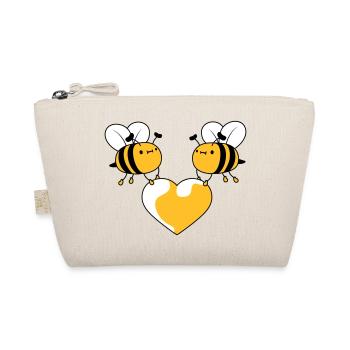2 verliebte Bienen - Bio-Täschchen - Natur - Vorne