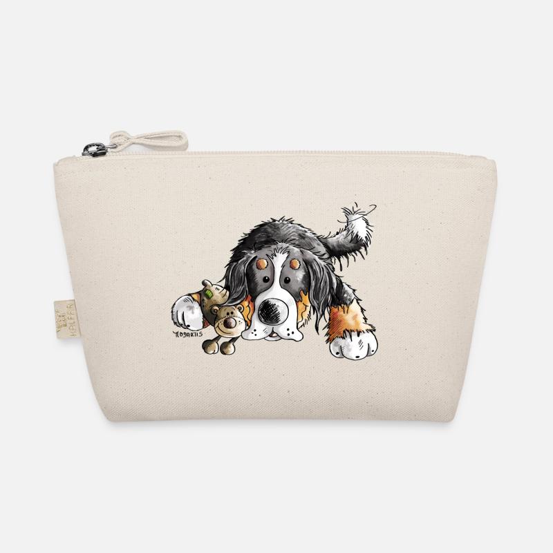 Berner Sennenhund knuddelt Teddy - Hund - Comic - Bio-Täschchen - Natur