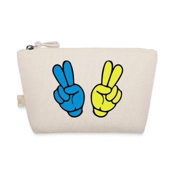 hand peace comic symbol frieden - Bio-Täschchen - Natur - Vorne