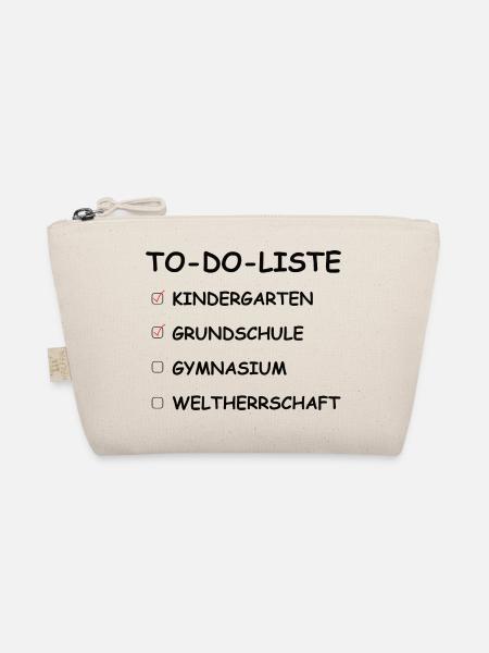 Kindergarten Grundschule To Do Liste schwarz - Bio-Täschchen - Natur