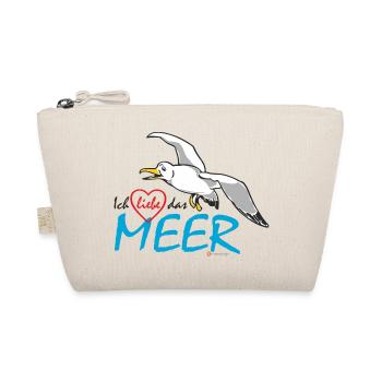 Möwe, Ich liebe das Meer - Bio-Täschchen - Natur - Vorne
