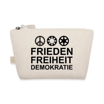 Statement Frieden Freiheit Demokratie 1 - Bio-Täschchen - Natur - Vorne
