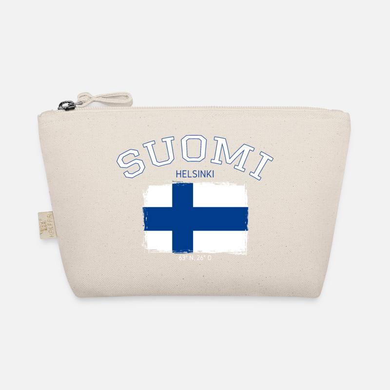 Finland flag with Helsinki reference Organic Pouch