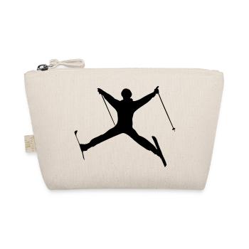 Ski jumping winter sports shadow figure - Organic Pouch - nature - Front