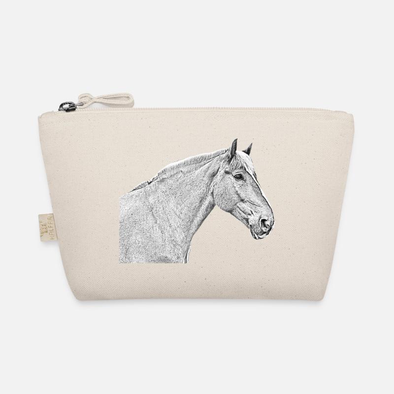 Pferdekopf Pferd Dressurpferd Pferderasse Reiten - Bio-Täschchen - Natur