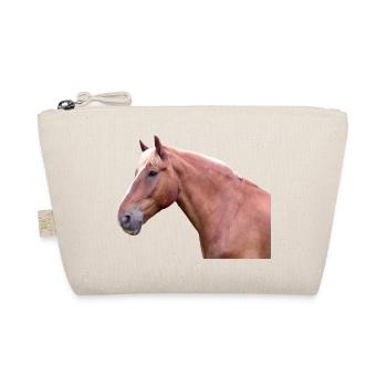 Horsehead horse dressage horse horse rider - Organic Pouch - nature - Front