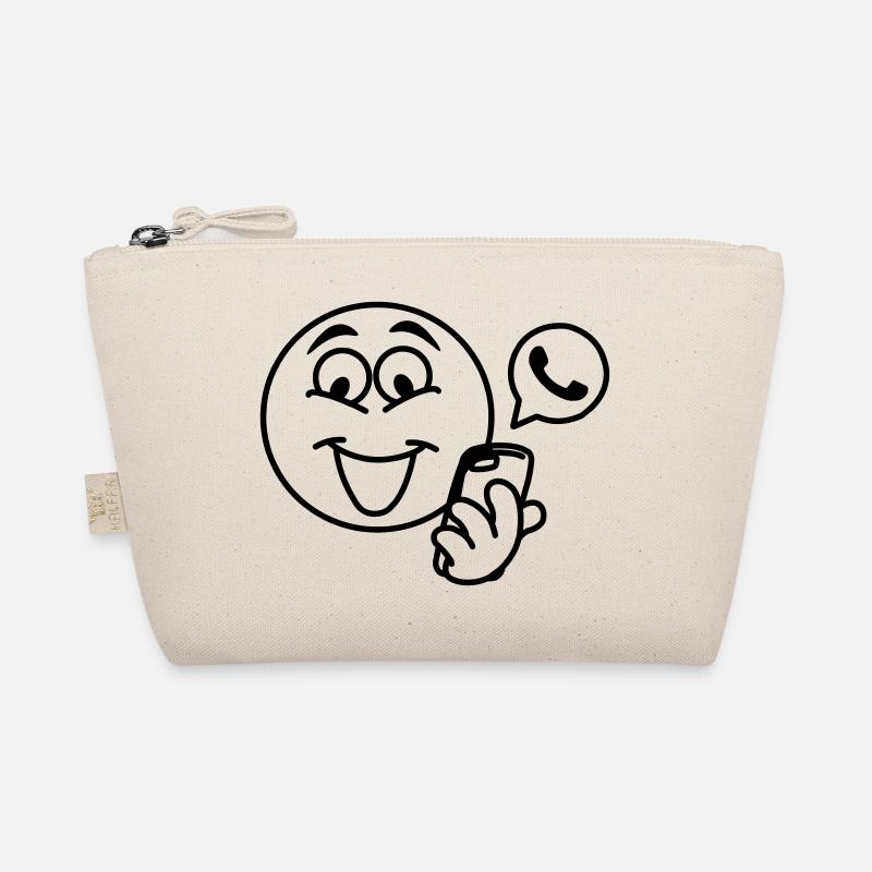 Stick head with a phone and pop-up text berich Organic Pouch