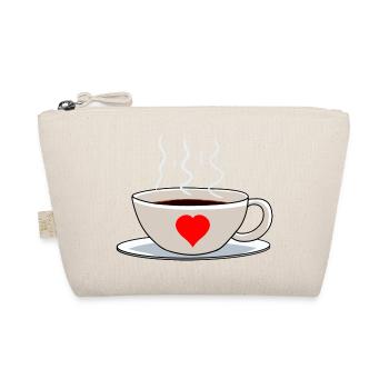 Tasse Herz Frühaufsteher Morgens Kaffee - Bio-Täschchen - Natur - Vorne