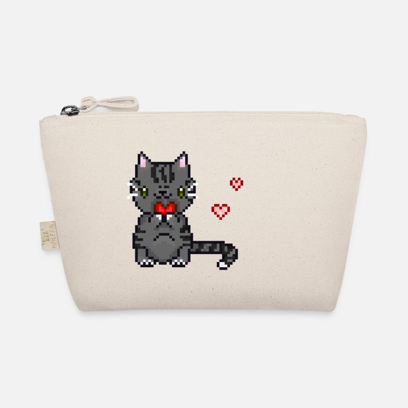 Chat avec coeur - Trousse biologique - nature