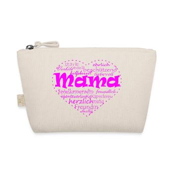 Mom heart pink - Organic Pouch - nature - Front