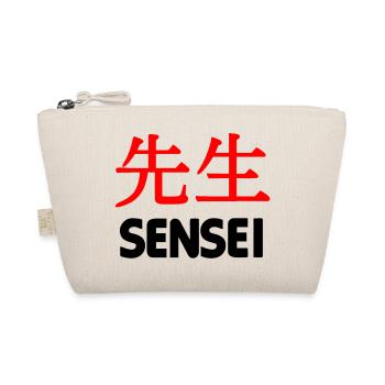 Teacher or master in kanji script text 'Sensei - Organic Pouch - nature - Front