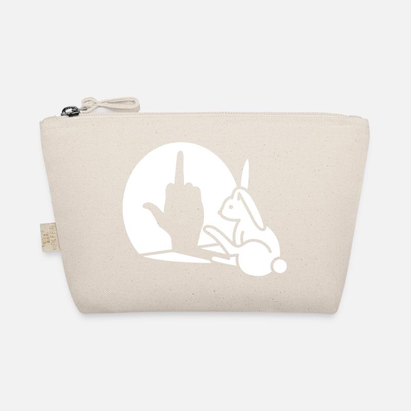 Funny rabbit shadow hand middle finger fuck off Organic Pouch