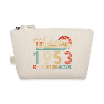 Vintage 1953 Anniversary 69 years to be Awesome - Organic Pouch - nature - Front