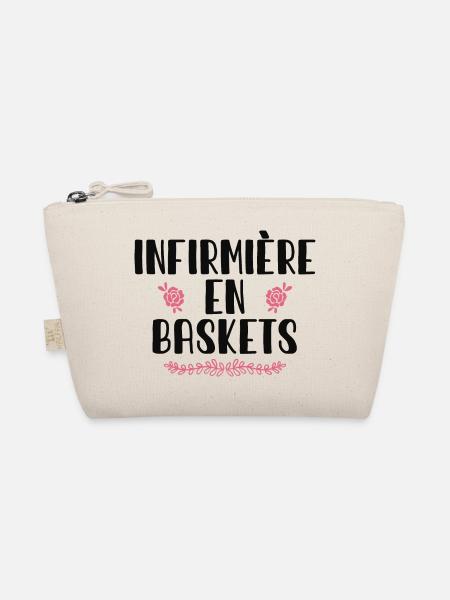 Infirmière En Baskets Humour Hôpital Basket - Trousse biologique - nature - Devant