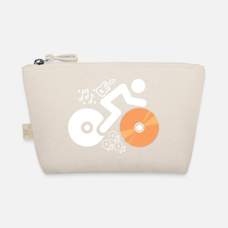 DJ Figure with Records and Musical Notes Organic Pouch