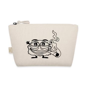 Hemp smoking funny monster - Organic Pouch - nature - Front