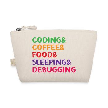 Coding Coffee Food Sleeping Debbuging Programmer C - Bio-Täschchen - Natur - Vorne