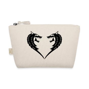 Black Wolf Heart - Organic Pouch - nature - Front