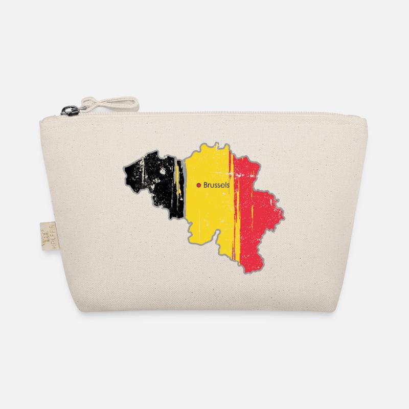 Belgian Flag Map of Brussels Organic Pouch